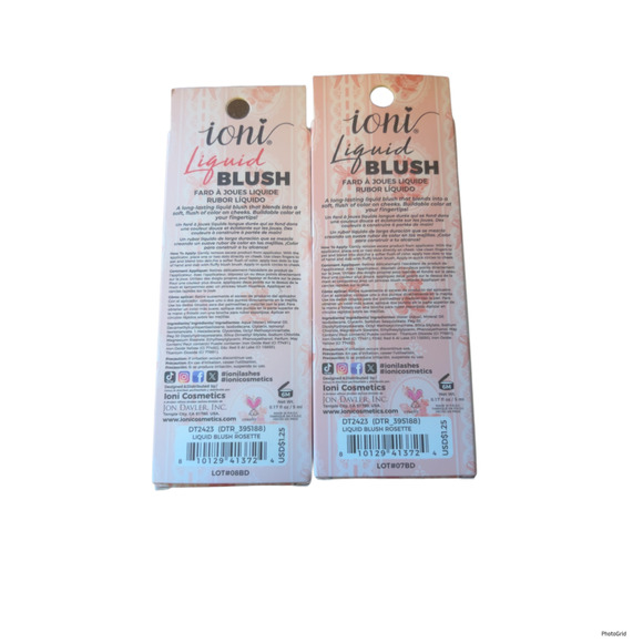 2 Pack - IONI ROSETTE - LIQUID BLUSH-SOFT & BUILDABLE-LONG LASTING COLOR-CHEEKS - Picture 2 of 2